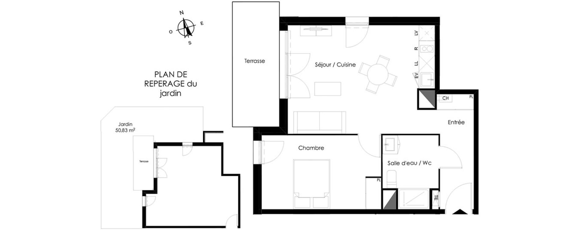 Appartement T2 de 47,13 m2 &agrave; Bassens Le moura