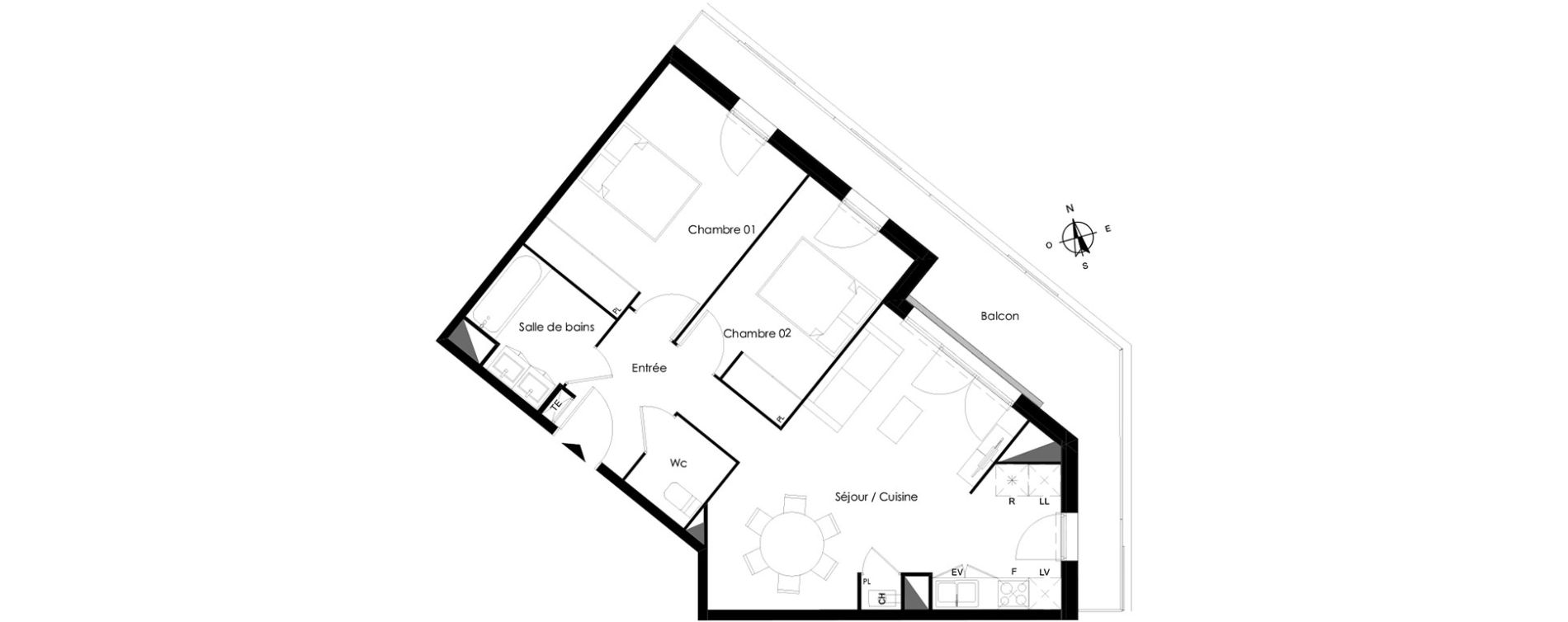Appartement T3 de 63,63 m2 &agrave; Bassens Le moura