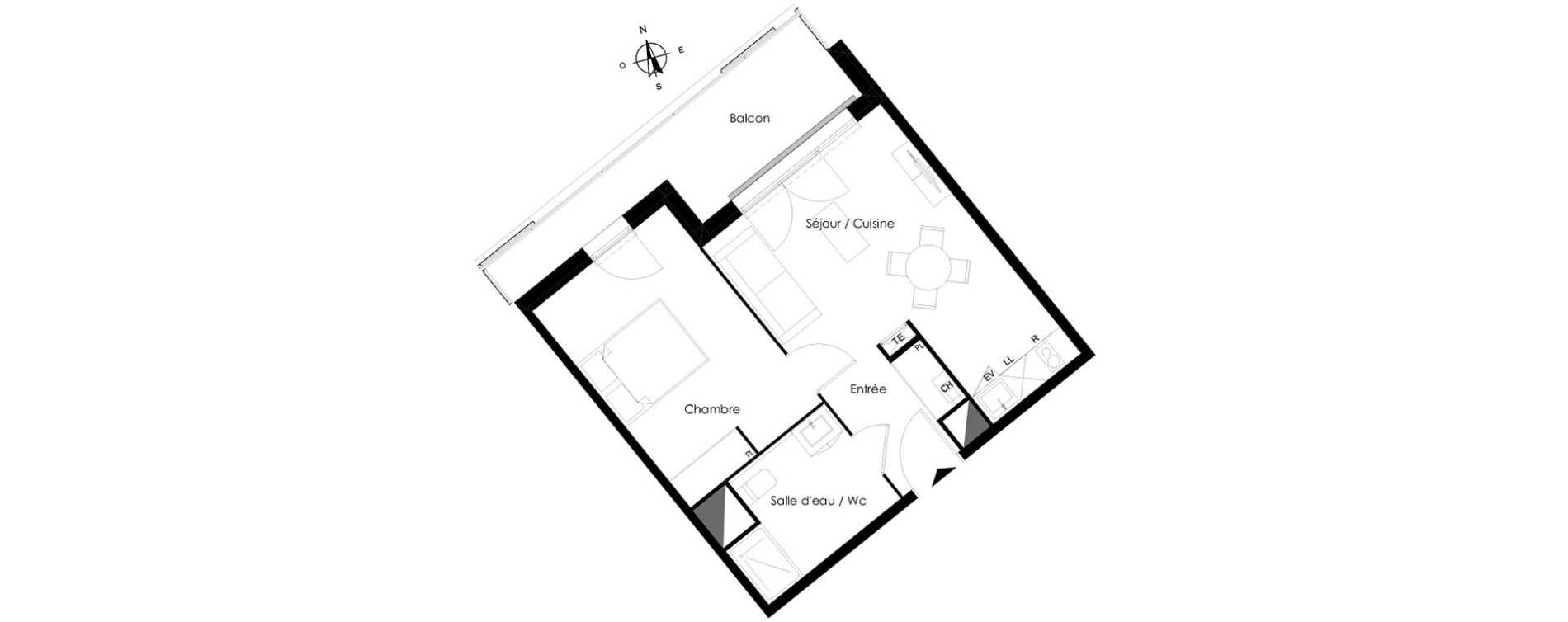 Appartement T2 de 40,87 m2 &agrave; Bassens Le moura