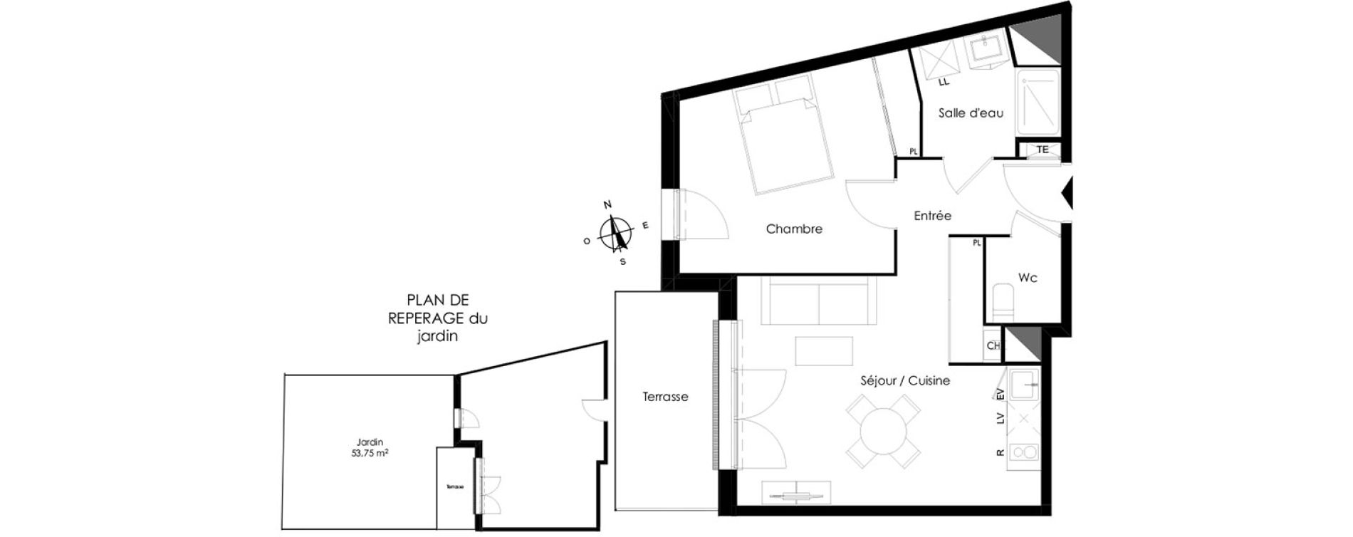 Appartement T2 de 44,50 m2 &agrave; Bassens Le moura