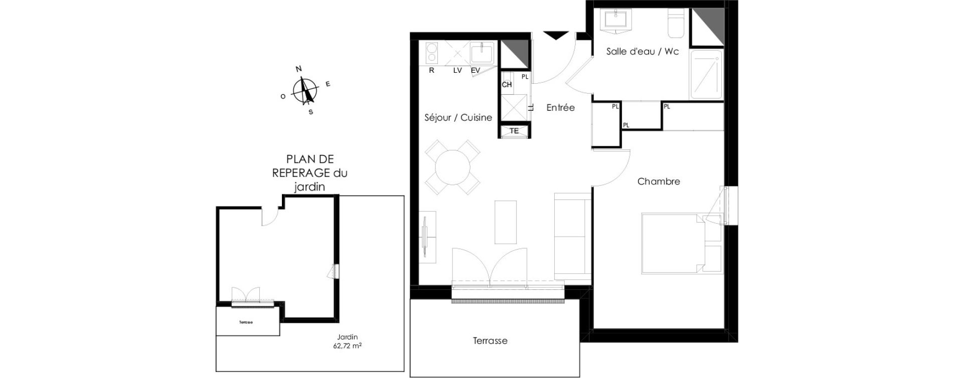 Appartement T2 de 42,83 m2 &agrave; Bassens Le moura