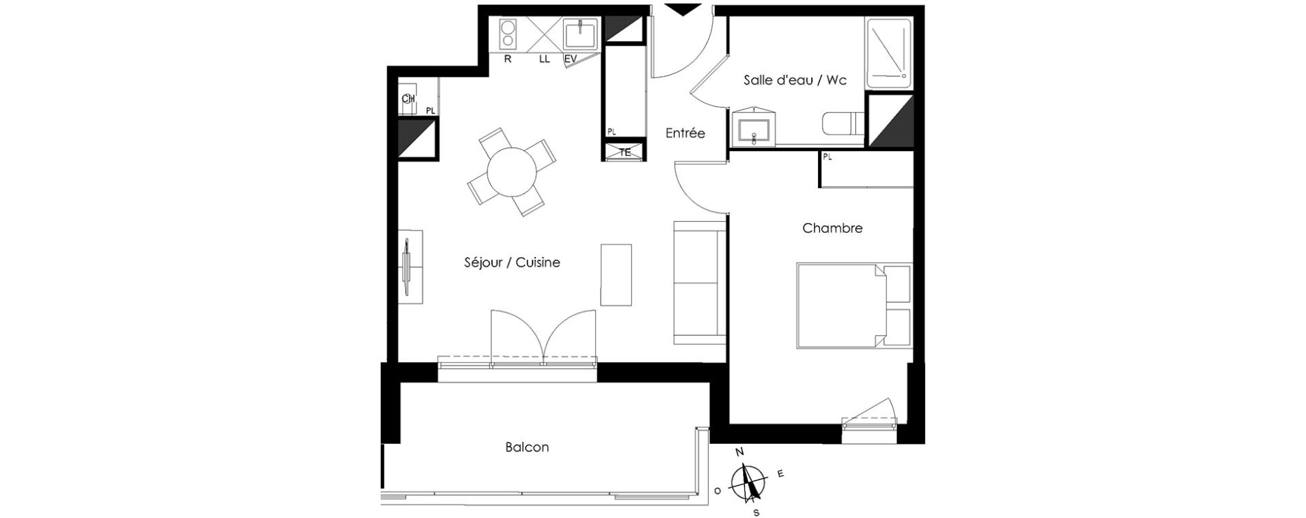 Appartement T2 de 46,43 m2 &agrave; Bassens Le moura