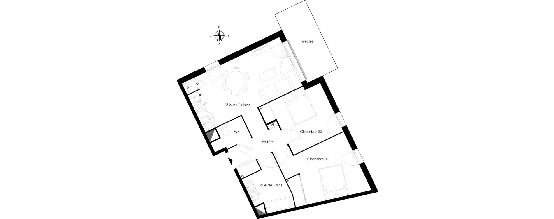 Appartement T3 de 62,52 m2 &agrave; Bassens Le moura
