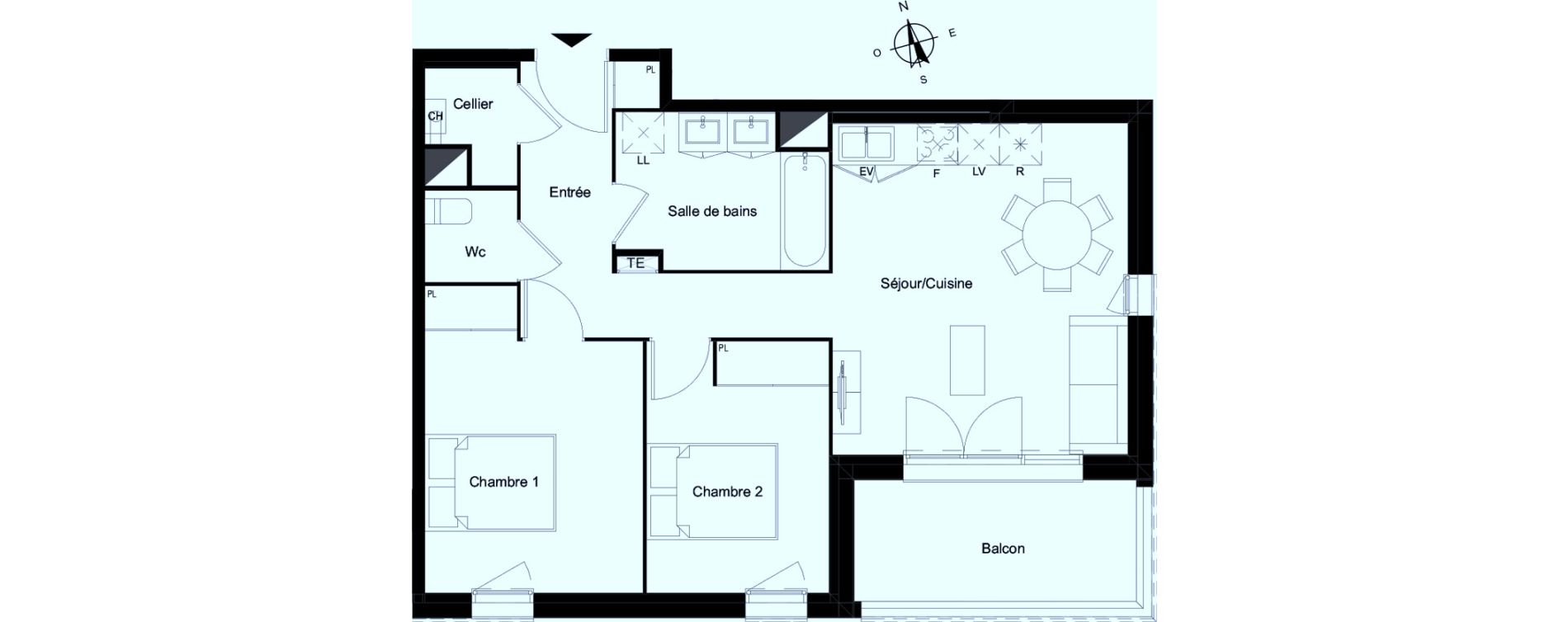 Appartement T3 de 61,57 m2 &agrave; Bassens Le moura
