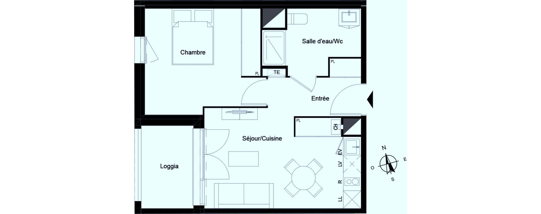 Appartement T2 de 40,78 m2 &agrave; Bassens Le moura