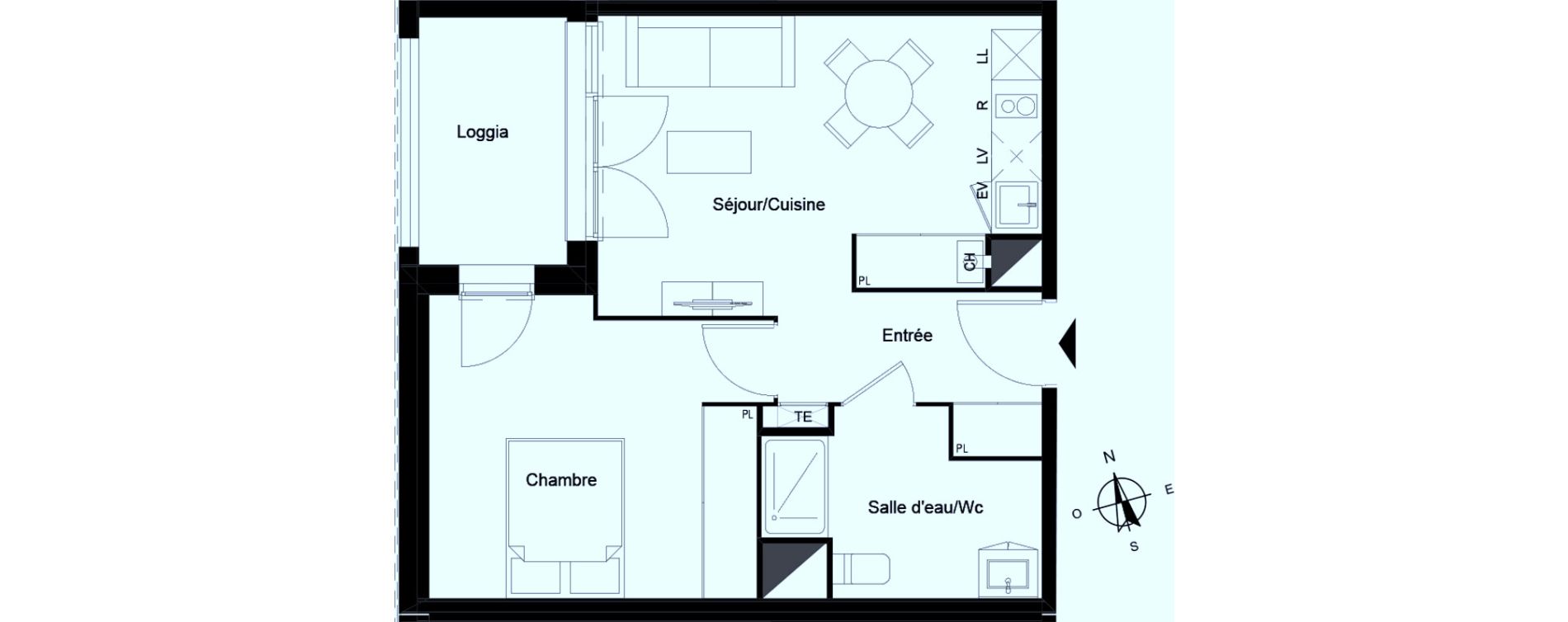 Appartement T2 de 41,66 m2 &agrave; Bassens Le moura