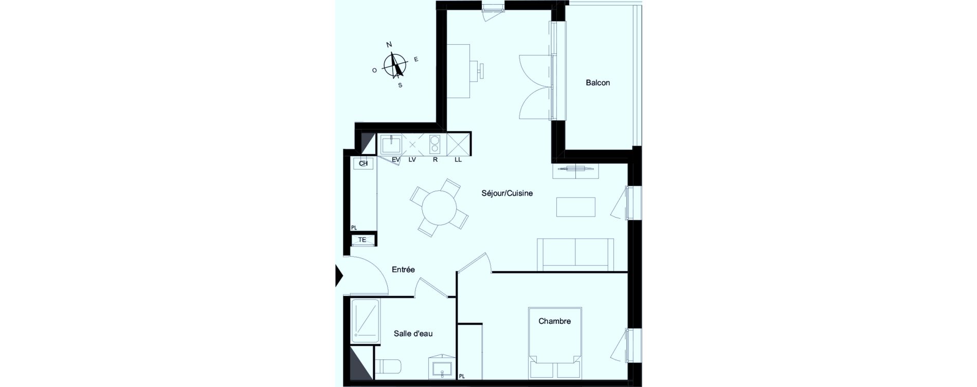 Appartement T2 de 52,29 m2 &agrave; Bassens Le moura