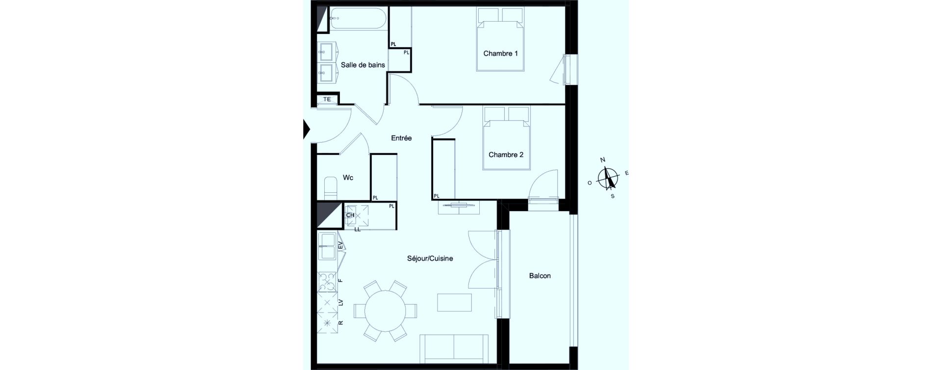 Appartement T3 de 64,07 m2 &agrave; Bassens Le moura