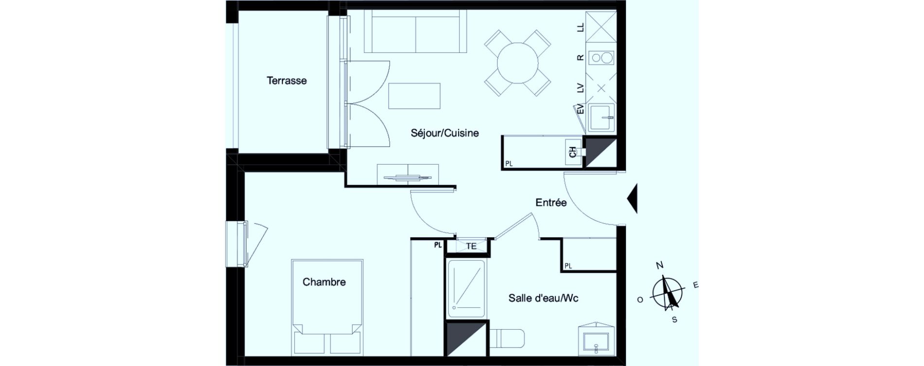 Appartement T2 de 40,99 m2 &agrave; Bassens Le moura