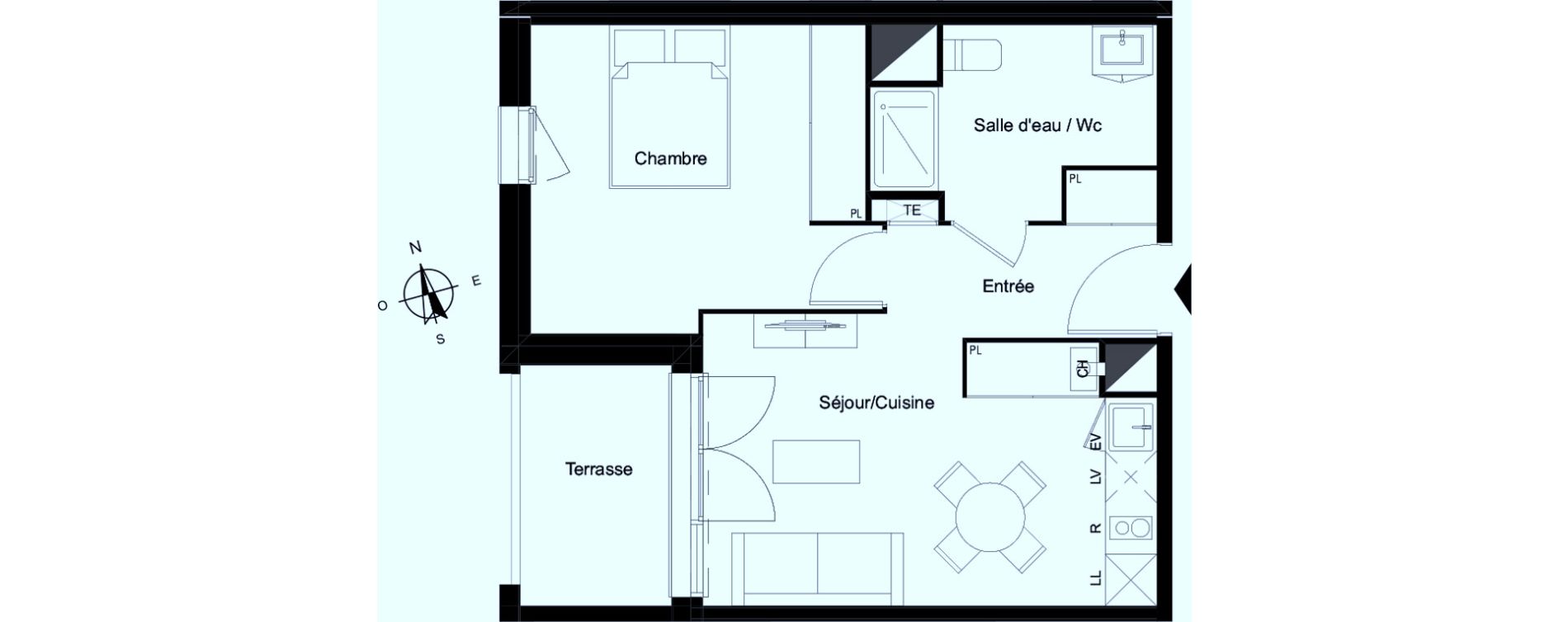 Appartement T2 de 40,74 m2 &agrave; Bassens Le moura