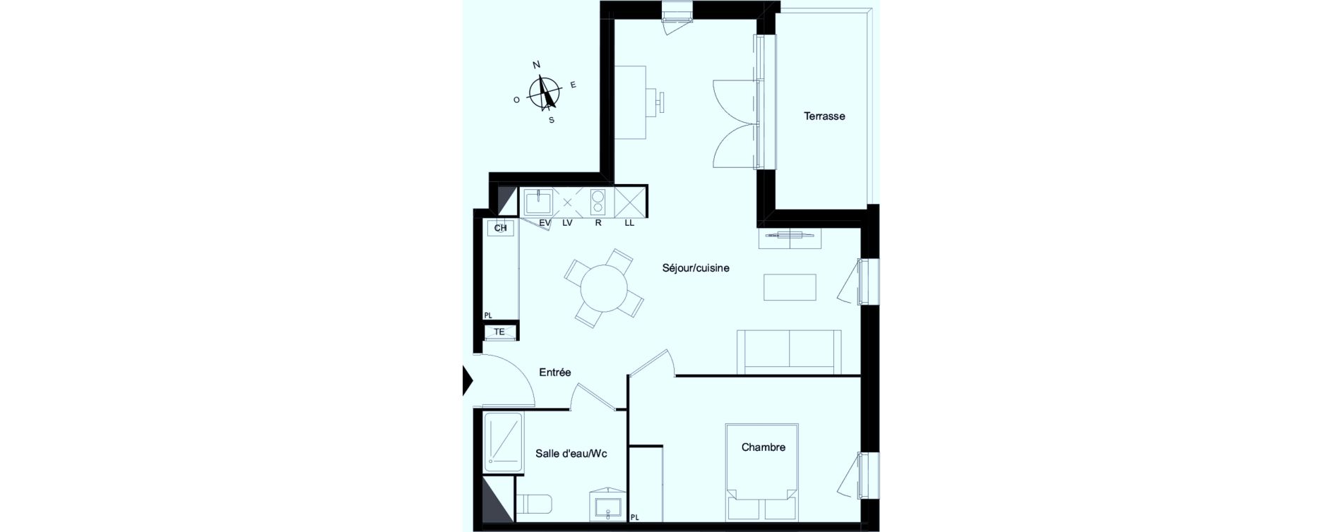 Appartement T2 de 52,29 m2 &agrave; Bassens Le moura