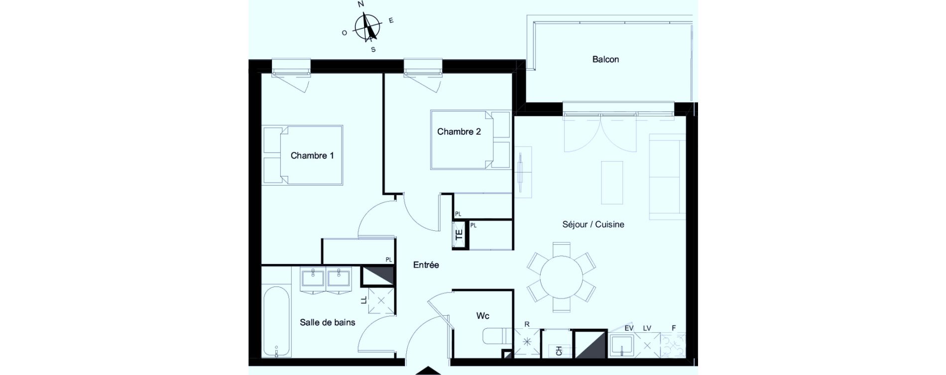 Appartement T3 de 59,30 m2 &agrave; Bassens Le moura