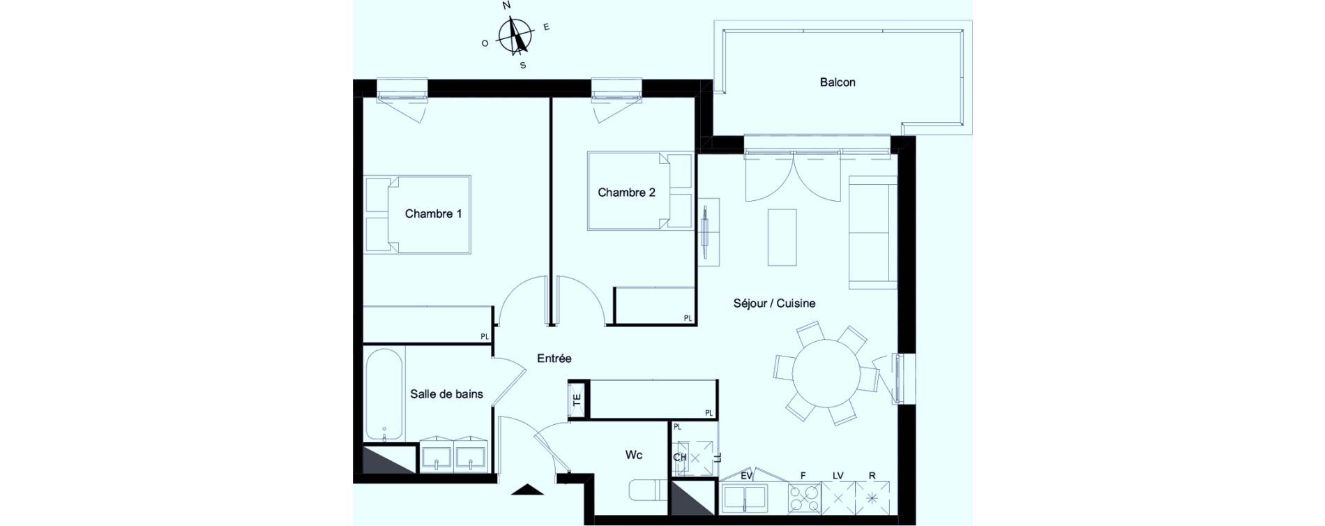 Appartement T3 de 60,75 m2 &agrave; Bassens Le moura