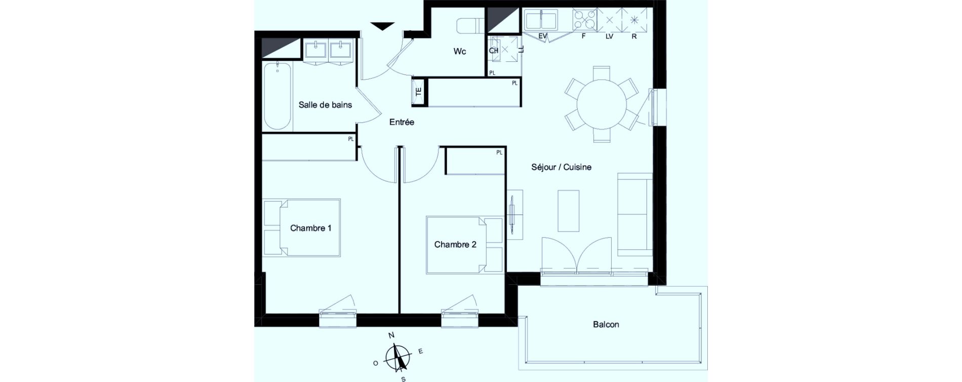 Appartement T3 de 60,66 m2 &agrave; Bassens Le moura