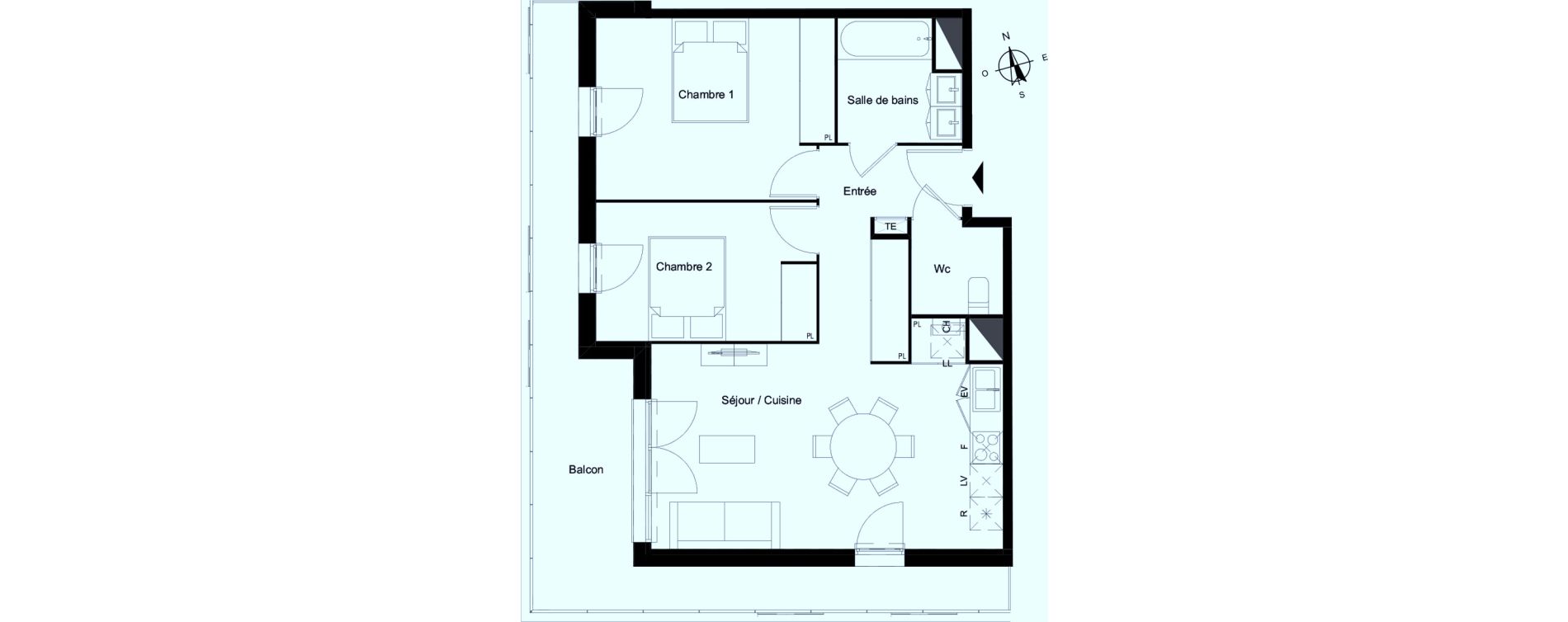 Appartement T3 de 62,13 m2 &agrave; Bassens Le moura