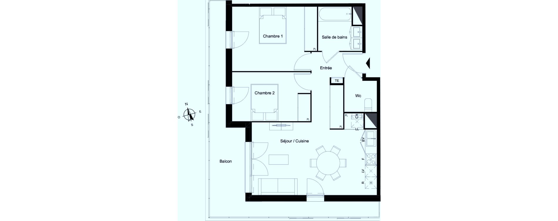 Appartement T3 de 62,15 m2 &agrave; Bassens Le moura