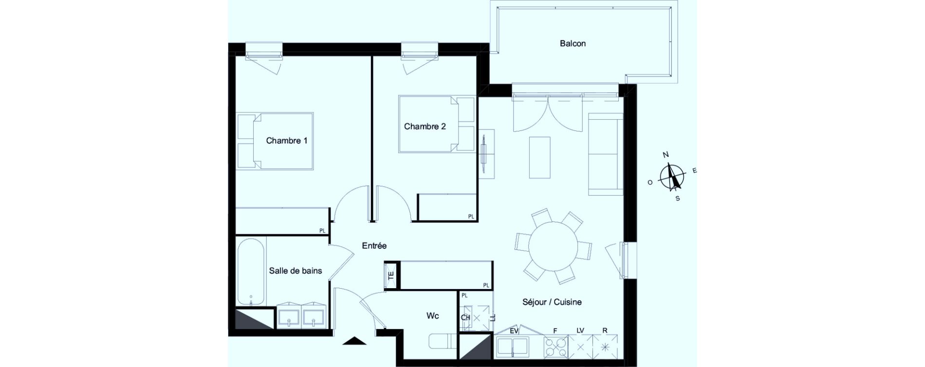 Appartement T3 de 60,72 m2 &agrave; Bassens Le moura
