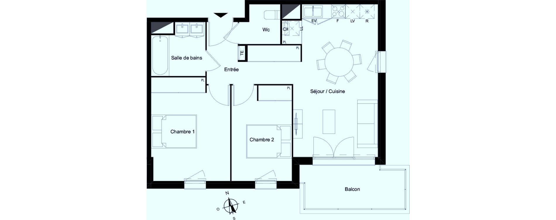 Appartement T3 de 60,63 m2 &agrave; Bassens Le moura