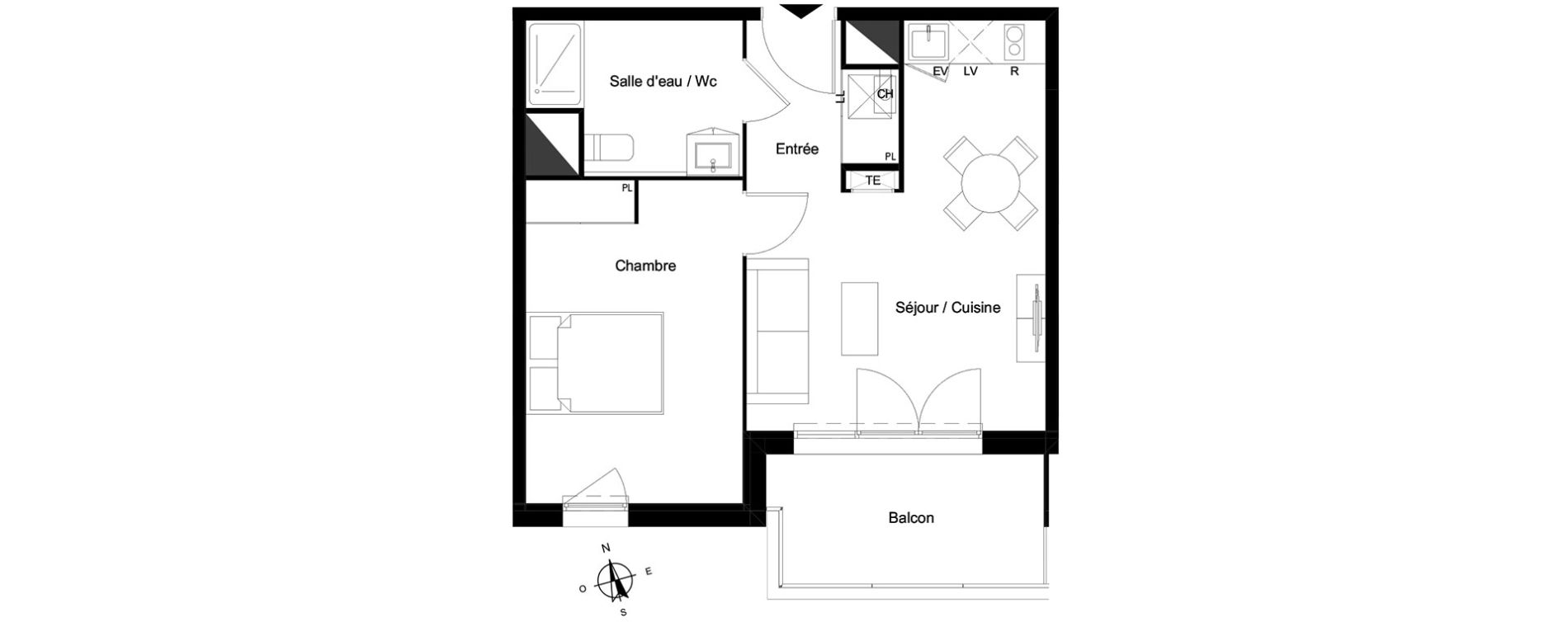 Appartement T2 de 41,20 m2 &agrave; Bassens Le moura