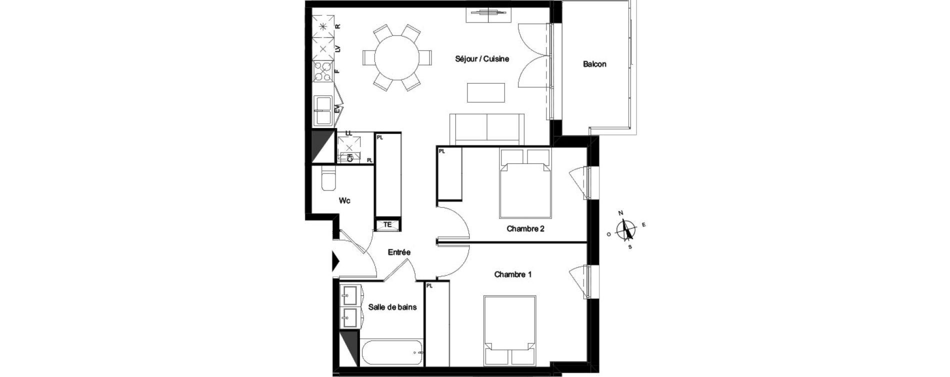 Appartement T3 de 63,96 m2 &agrave; Bassens Le moura