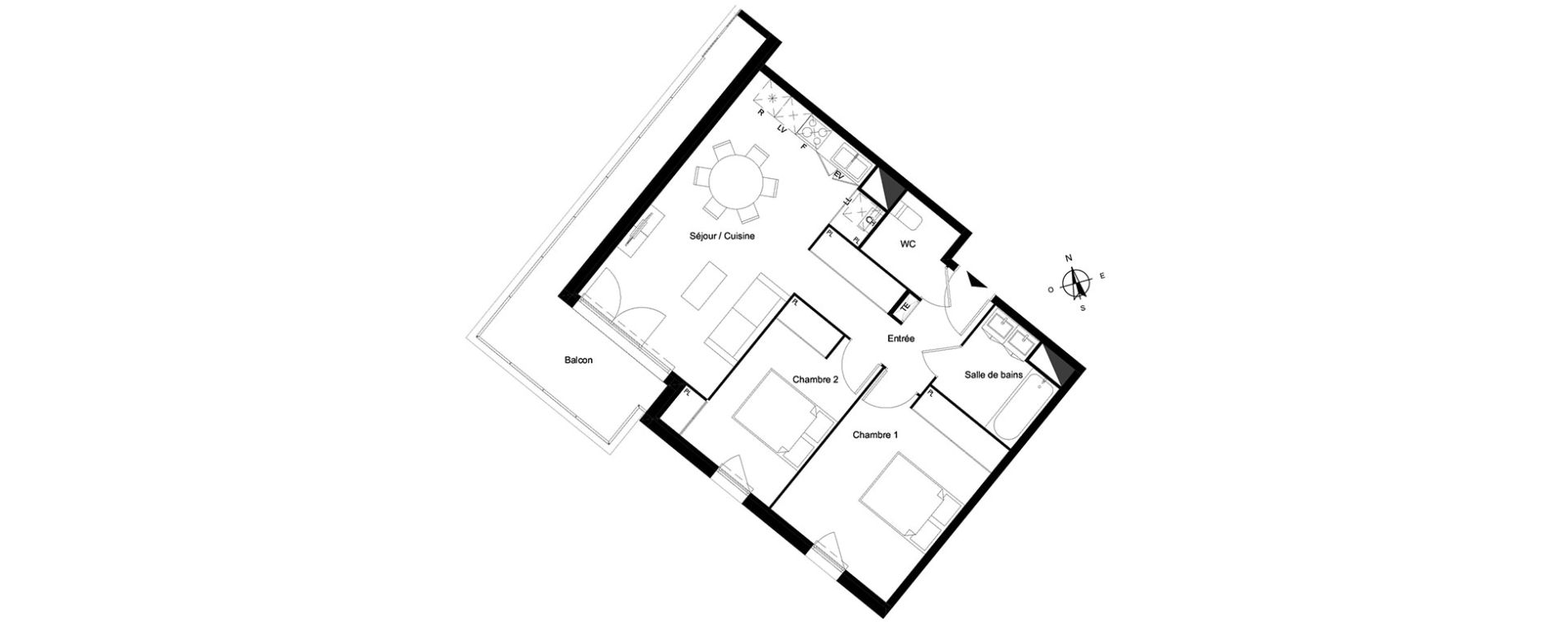 Appartement T3 de 62,48 m2 &agrave; Bassens Le moura
