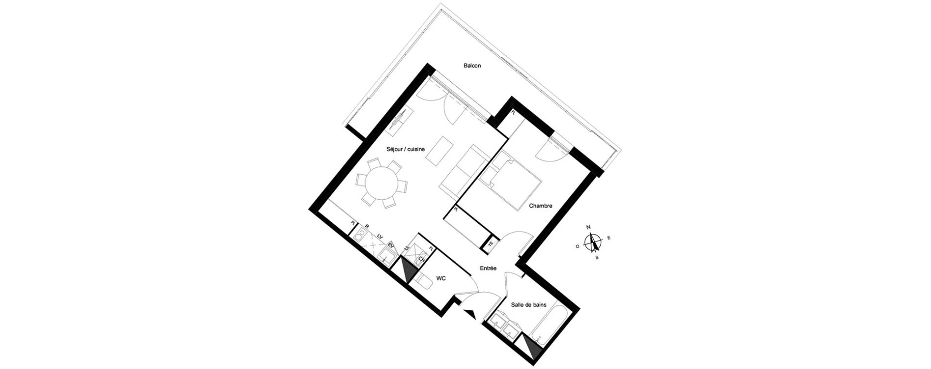Appartement T2 de 50,26 m2 &agrave; Bassens Le moura