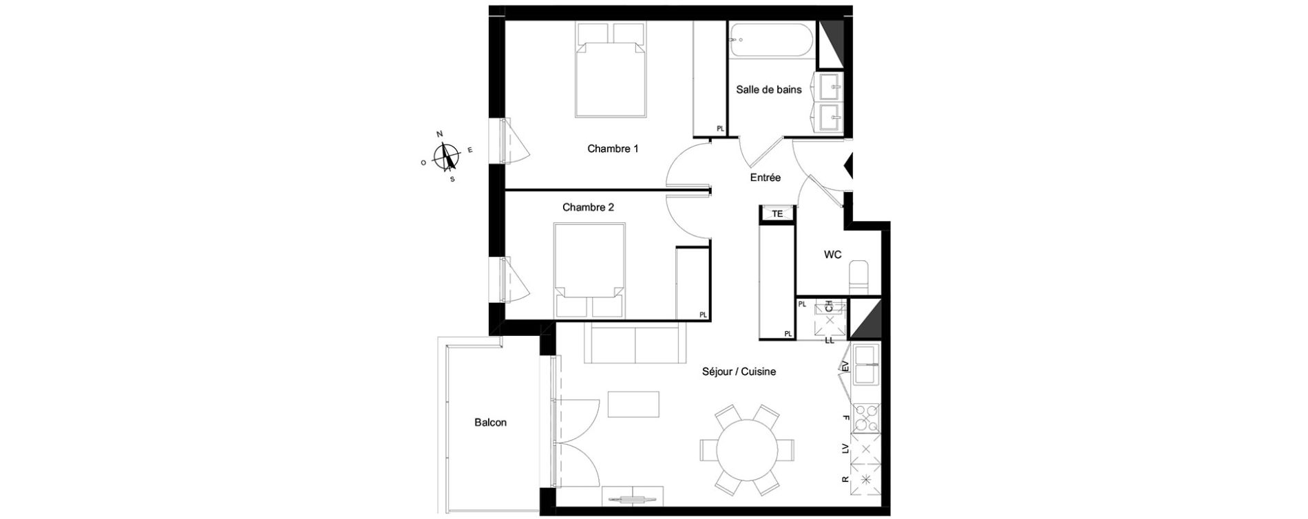 Appartement T3 de 61,27 m2 &agrave; Bassens Le moura