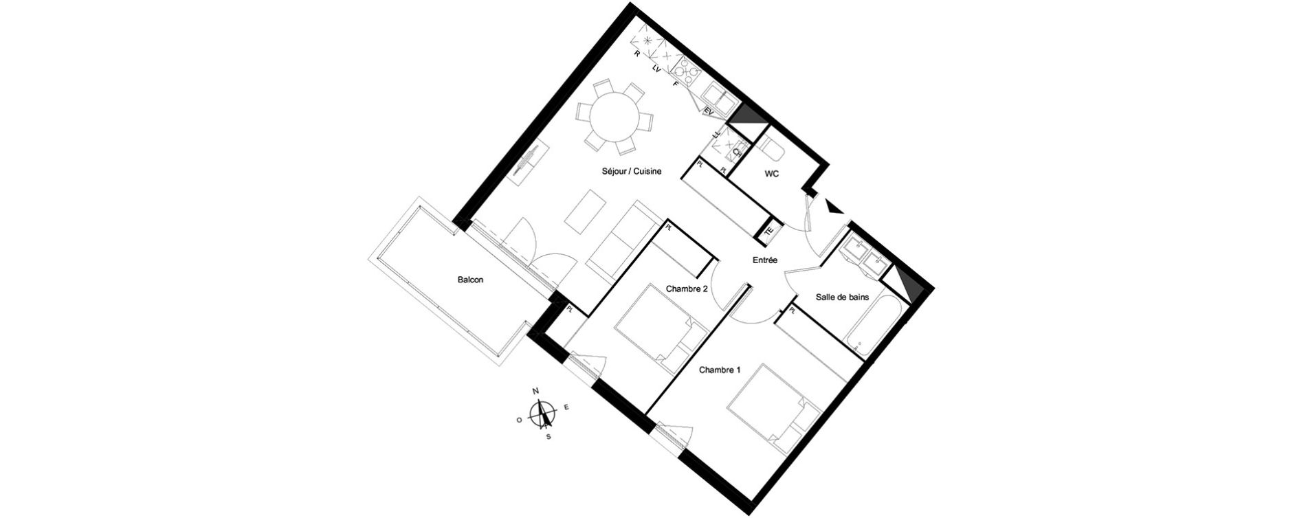 Appartement T3 de 62,50 m2 &agrave; Bassens Le moura