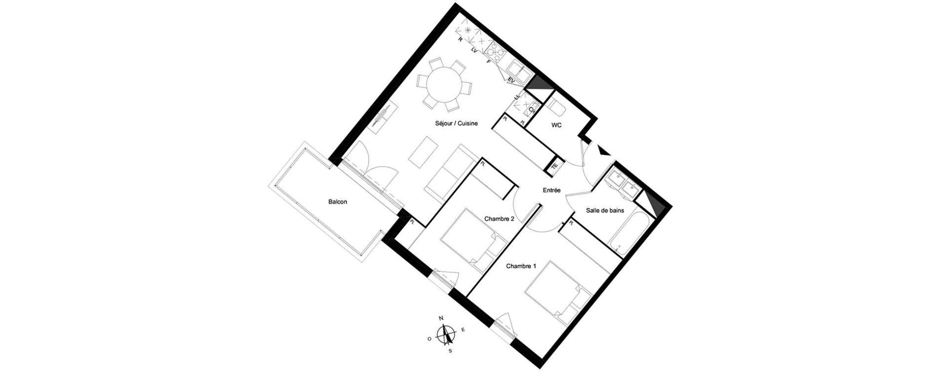 Appartement T3 de 62,47 m2 &agrave; Bassens Le moura