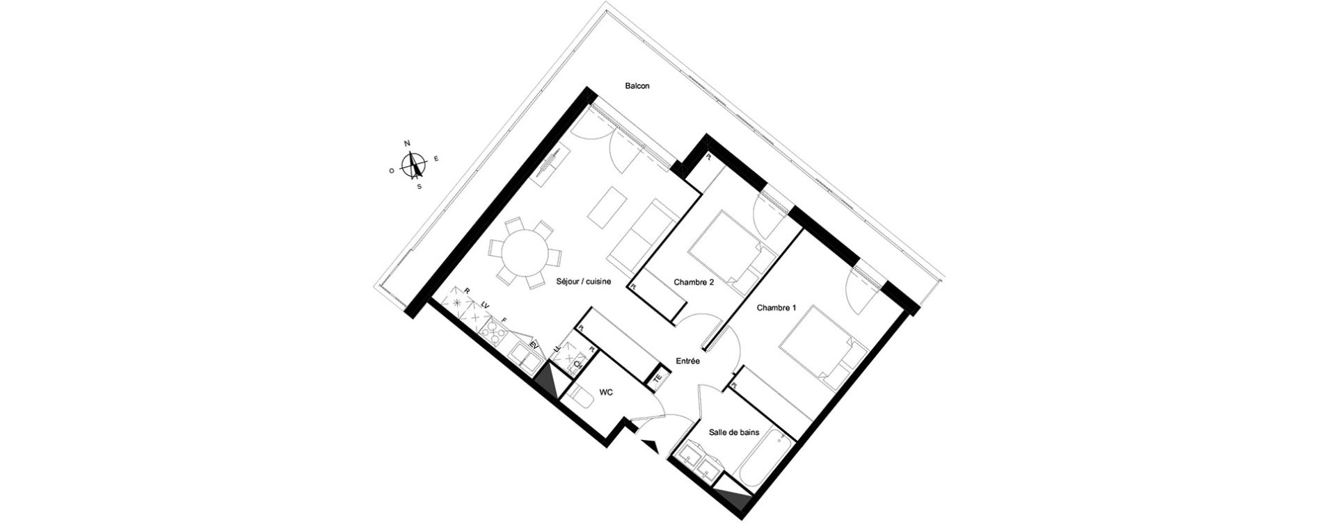 Appartement T3 de 62,49 m2 &agrave; Bassens Le moura