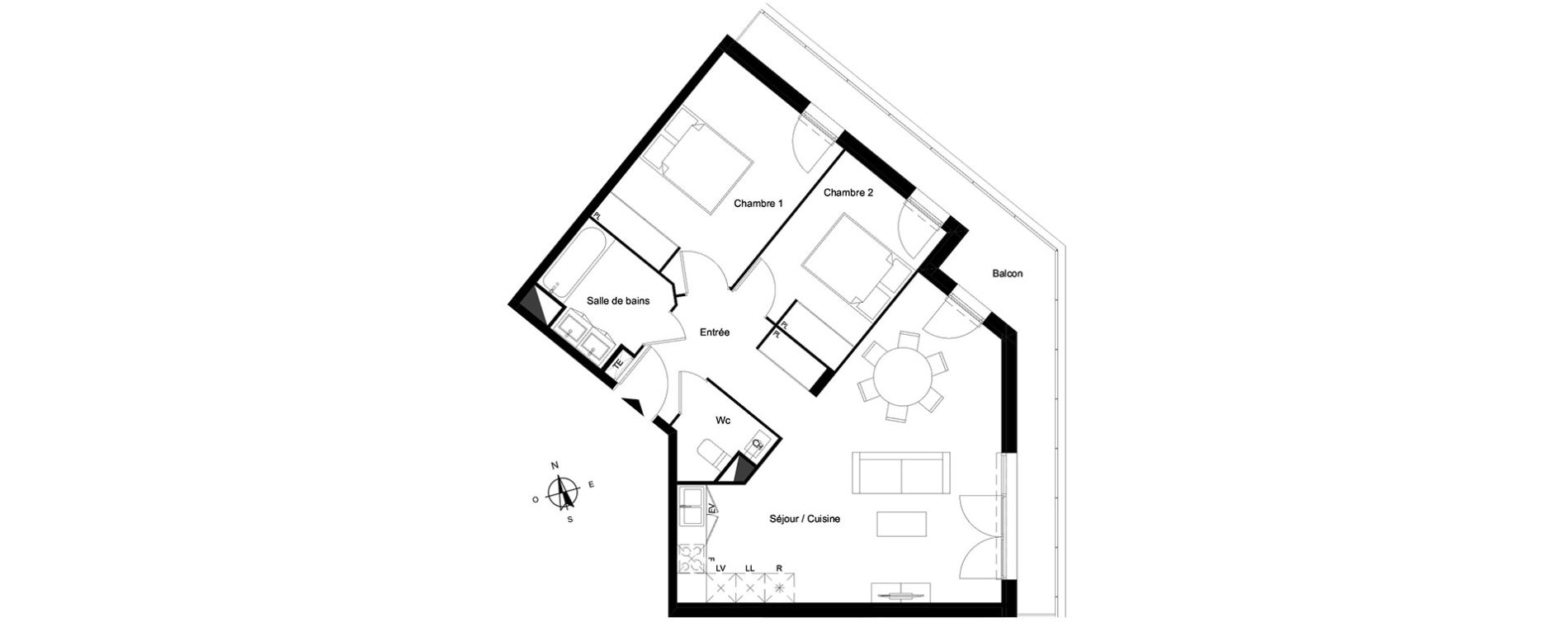 Appartement T3 de 68,04 m2 &agrave; Bassens Le moura