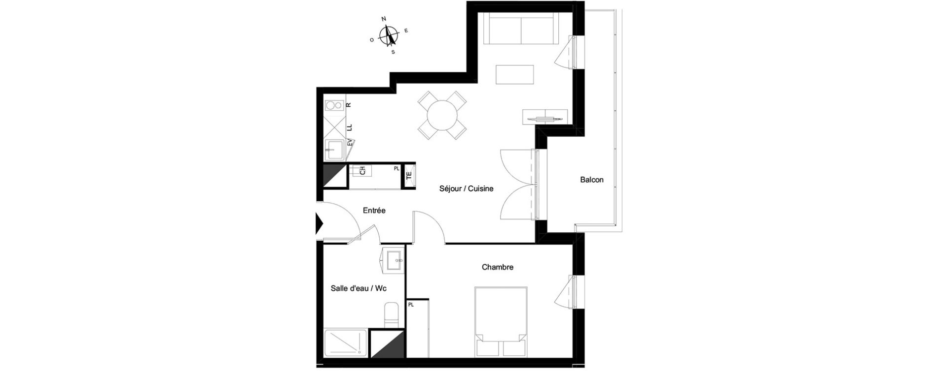 Appartement T2 de 47,72 m2 &agrave; Bassens Le moura