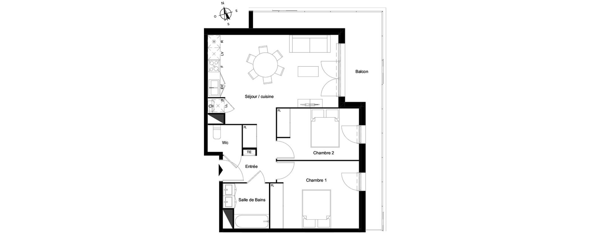 Appartement T3 de 61,20 m2 &agrave; Bassens Le moura