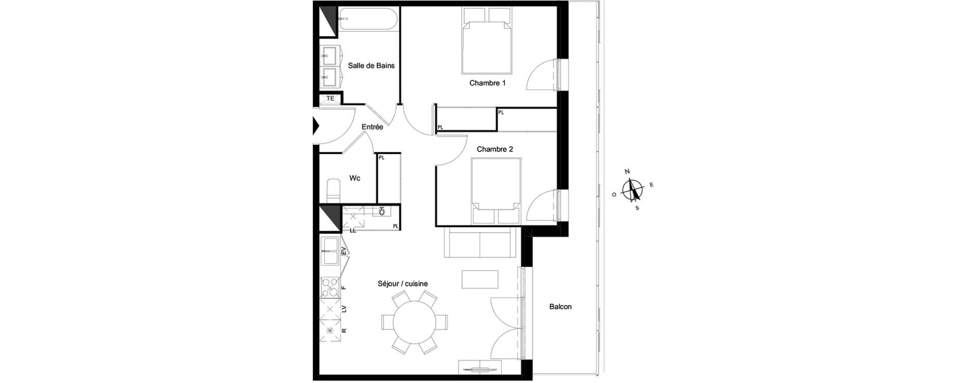 Appartement T3 de 62,11 m2 &agrave; Bassens Le moura