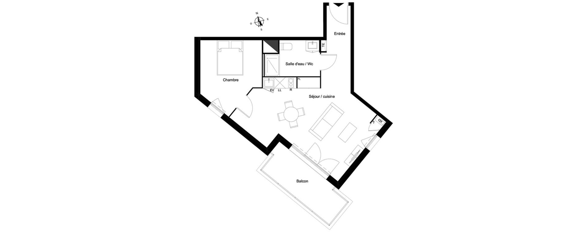 Appartement T2 de 49,18 m2 &agrave; Bassens Le moura