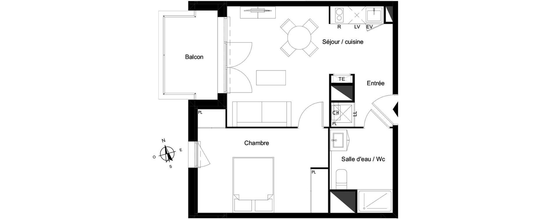 Appartement T2 de 41,01 m2 &agrave; Bassens Le moura
