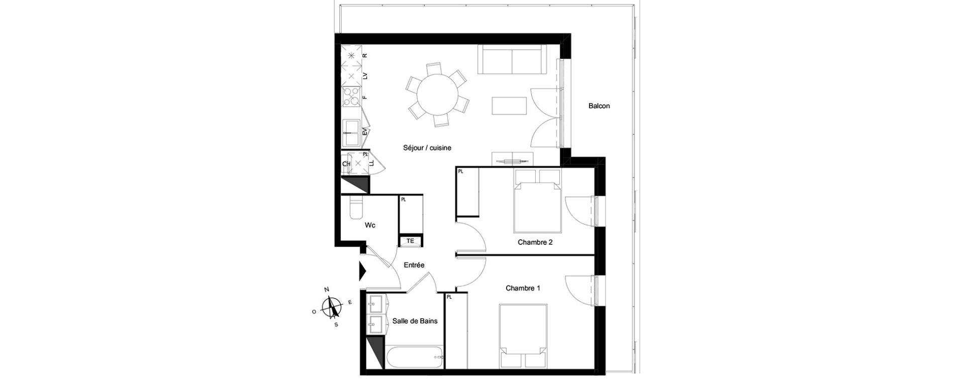 Appartement T3 de 61,20 m2 &agrave; Bassens Le moura
