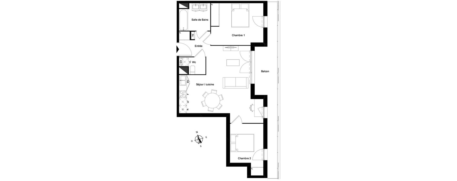 Appartement T3 de 62,59 m2 &agrave; Bassens Le moura