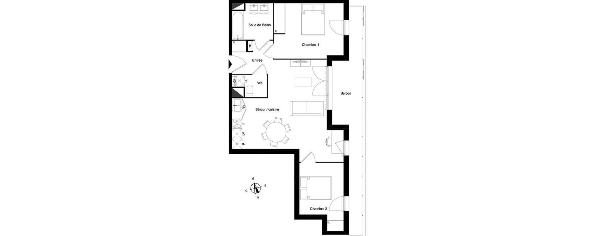Appartement T3 de 62,58 m2 &agrave; Bassens Le moura