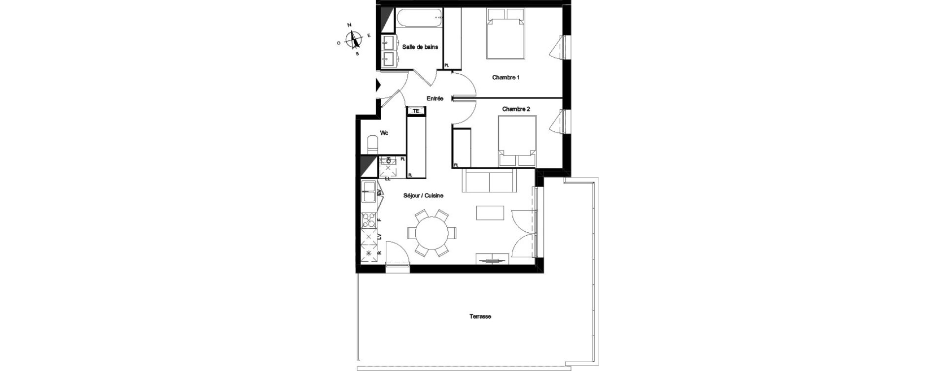 Appartement T3 de 60,53 m2 &agrave; Bassens Le moura
