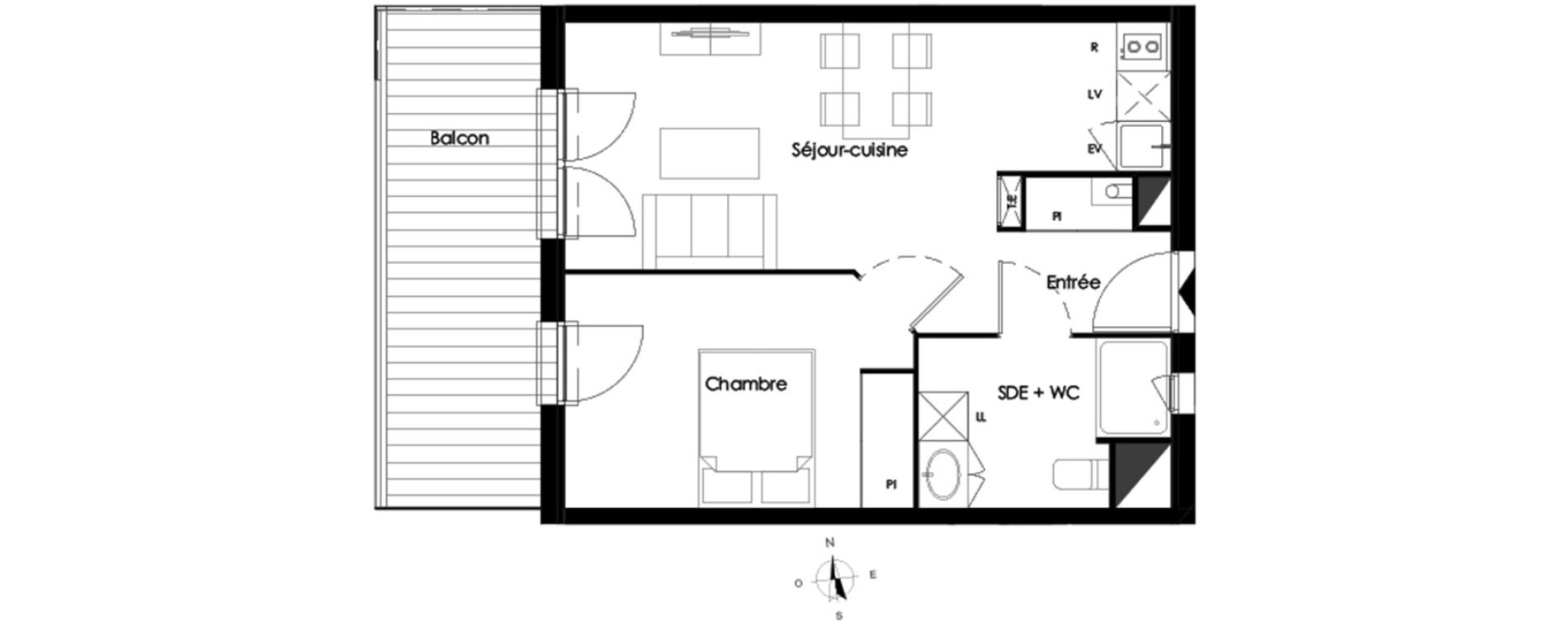 Appartement T2 de 40,91 m2 &agrave; Bassens Le moura