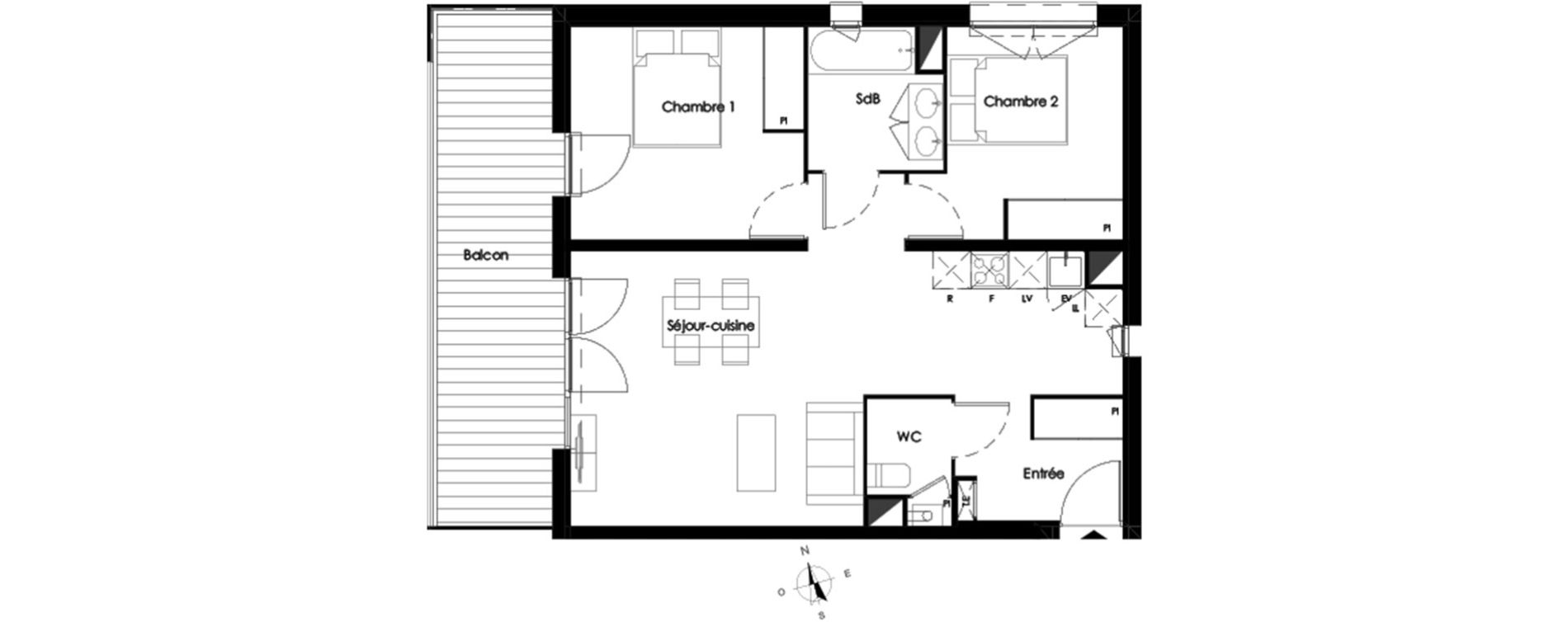Appartement T3 de 64,89 m2 &agrave; Bassens Le moura