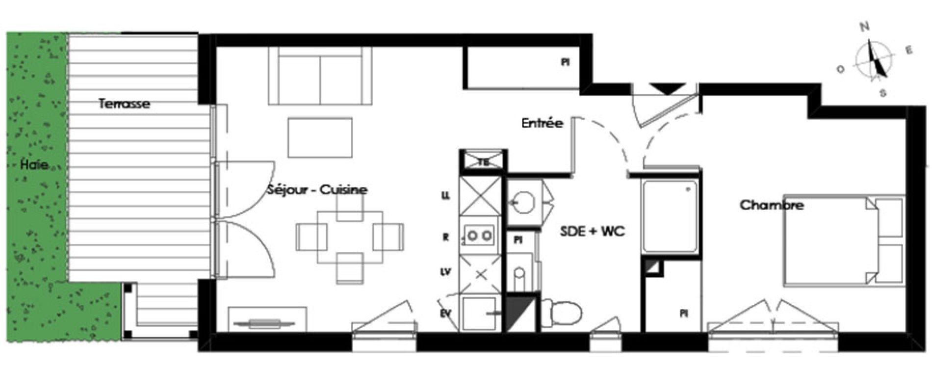 Appartement T2 de 41,23 m2 &agrave; Bassens Le moura