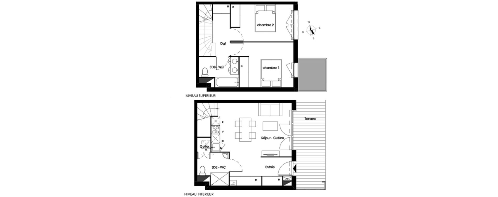 Villa T3 de 64,44 m2 &agrave; Bassens Le moura