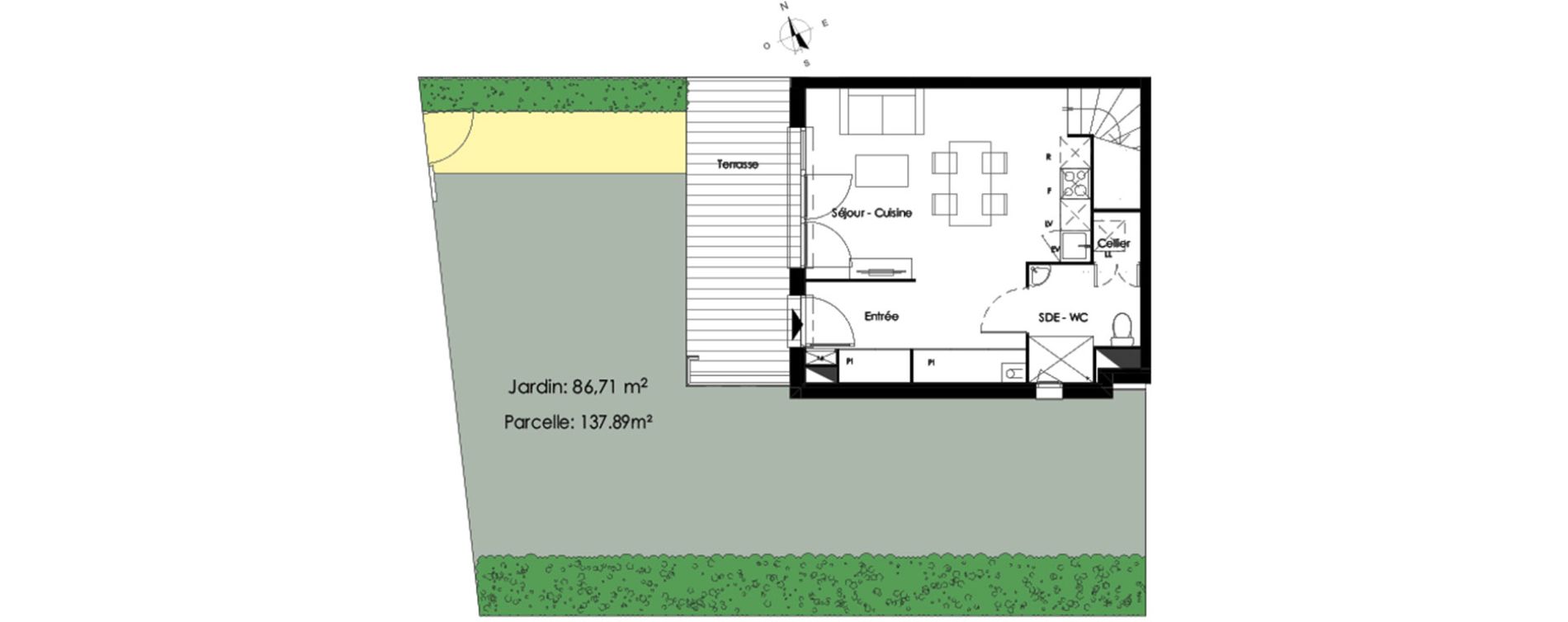 Villa T3 de 64,44 m2 &agrave; Bassens Le moura