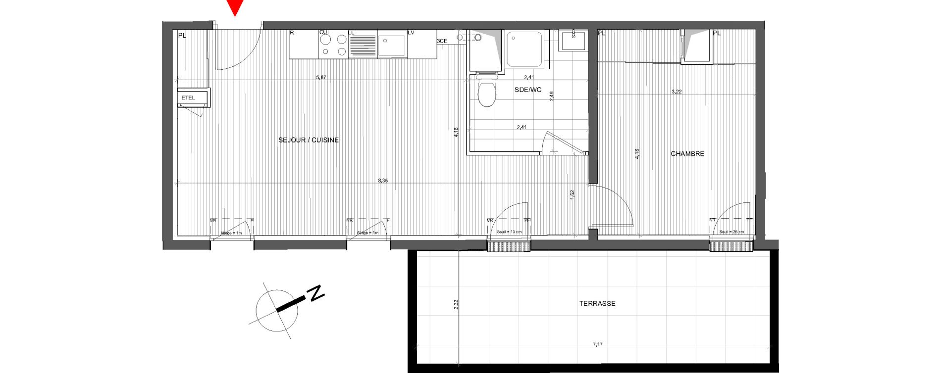 Appartement T2 de 46,66 m2 &agrave; Bassens Centre