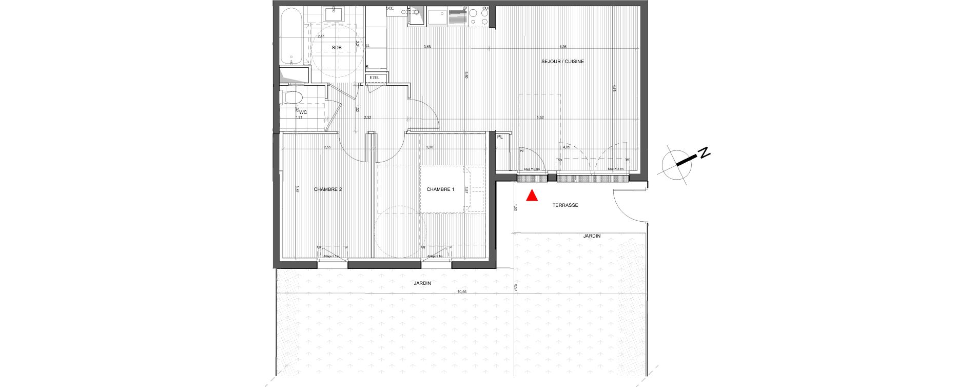 Appartement T3 de 60,64 m2 &agrave; Bassens Centre