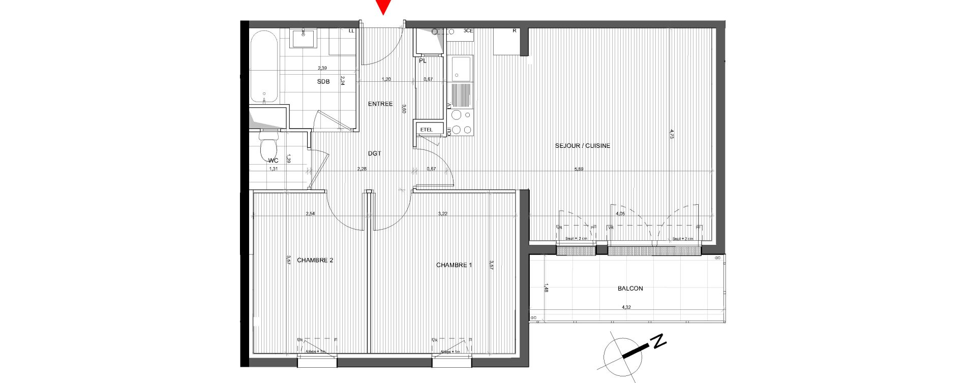 Appartement T3 de 60,14 m2 &agrave; Bassens Centre