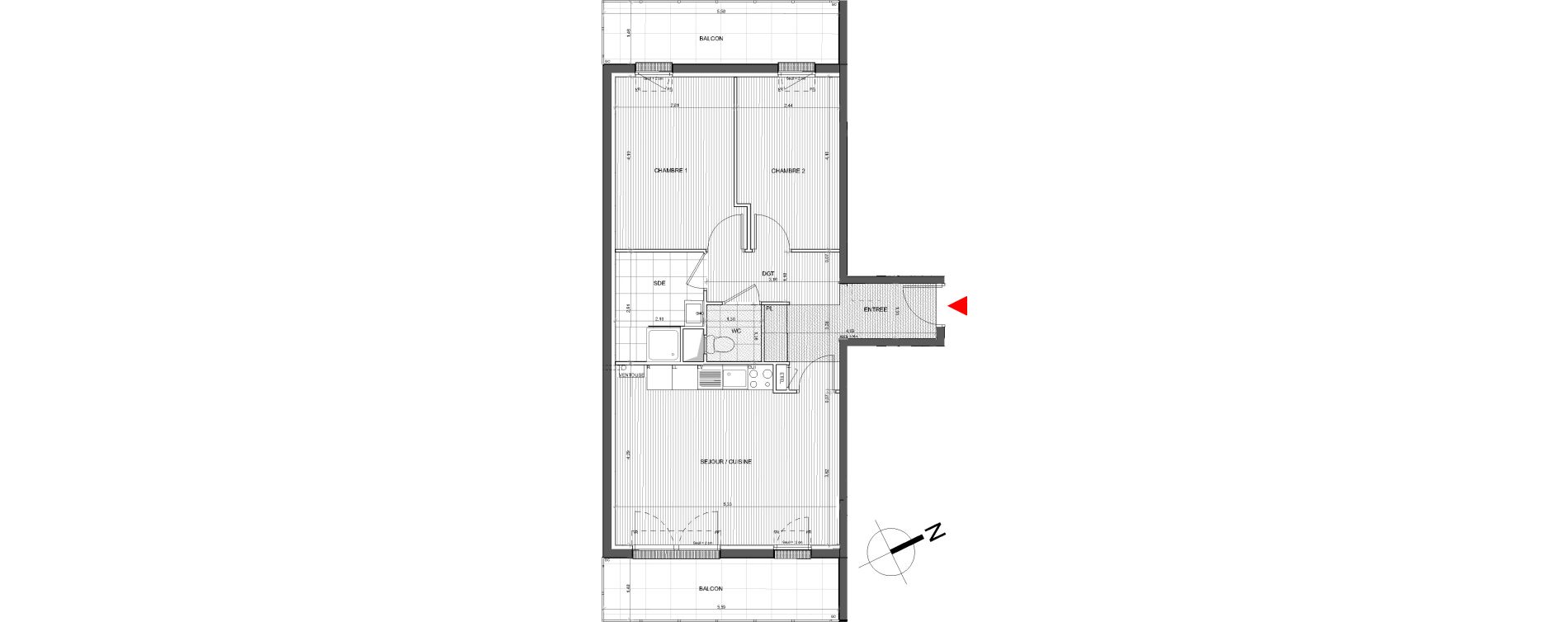 Appartement T3 de 60,21 m2 &agrave; Bassens Centre
