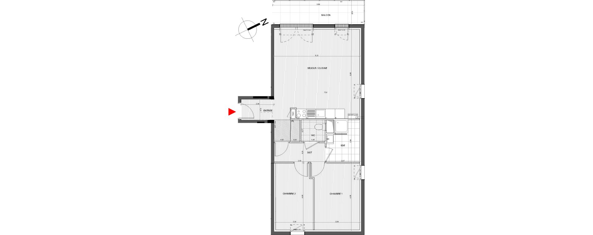 Appartement T3 de 66,60 m2 &agrave; Bassens Centre